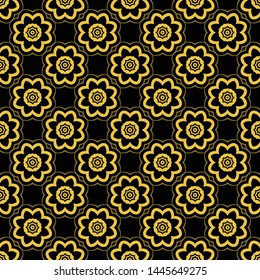 Abstract seamless pattern of black and gold color for wallpapers and background. 
