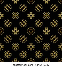Abstract seamless pattern of black and gold color for wallpapers and background.