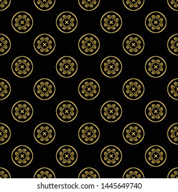 Abstract seamless pattern of black and gold color for wallpapers and background.