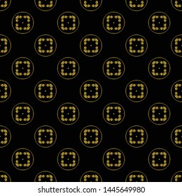 Abstract seamless pattern of black and gold color for wallpapers and background.