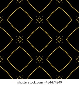 Abstract seamless pattern of black and gold color for wallpapers and background.