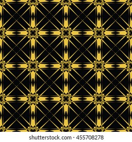 Abstract seamless pattern of black and gold color for wallpapers and background. Seamless line geometric background . Straight Lines Background