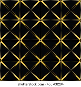 Abstract seamless pattern of black and gold color for wallpapers and background. Seamless line geometric background . Straight Lines Background