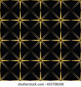 Abstract seamless pattern of black and gold color for wallpapers and background. Seamless line geometric background . Straight Lines Background