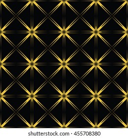 Abstract seamless pattern of black and gold color for wallpapers and background. Seamless line geometric background . Straight Lines Background