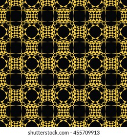 Abstract seamless pattern of black and gold color for wallpapers and background. Seamless line geometric background .Straight Lines Background.