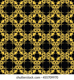Abstract seamless pattern of black and gold color for wallpapers and background. Seamless line geometric background .Straight Lines Background.