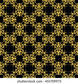 Abstract seamless pattern of black and gold color for wallpapers and background. Seamless line geometric background .Straight Lines Background.