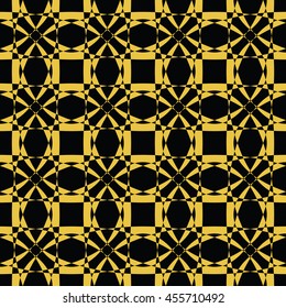Abstract seamless pattern of black and gold color for wallpapers and background. Seamless line geometric background .Straight Lines Background.