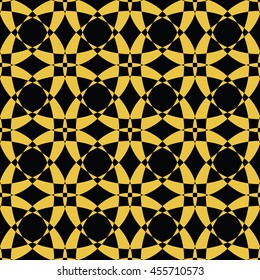 Abstract seamless pattern of black and gold color for wallpapers and background. Seamless line geometric background .Straight Lines Background.