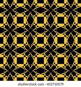 Abstract seamless pattern of black and gold color for wallpapers and background. Seamless line geometric background .Straight Lines Background.