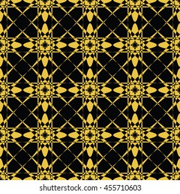 Abstract seamless pattern of black and gold color for wallpapers and background. Seamless line geometric background .Straight Lines Background.