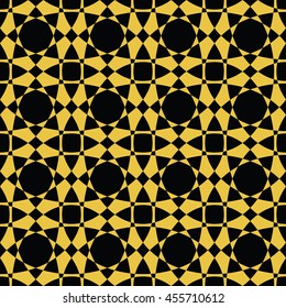 Abstract seamless pattern of black and gold color for wallpapers and background. Seamless line geometric background .Straight Lines Background.