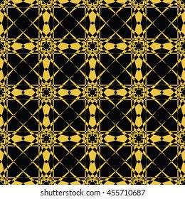 Abstract seamless pattern of black and gold color for wallpapers and background. Seamless line geometric background .Straight Lines Background.