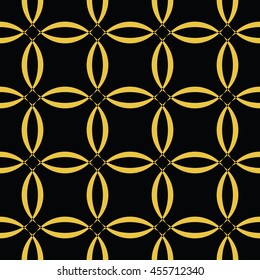 Abstract seamless pattern of black and gold color for wallpapers and background. Seamless line geometric background .Straight Lines Background.