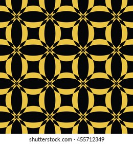 Abstract seamless pattern of black and gold color for wallpapers and background. Seamless line geometric background .Straight Lines Background.