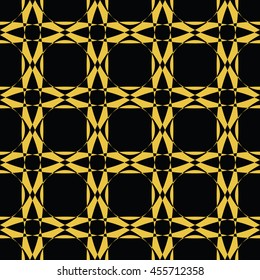 Abstract seamless pattern of black and gold color for wallpapers and background. Seamless line geometric background .Straight Lines Background.