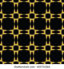 Abstract seamless pattern of black and gold color for wallpapers and background. Seamless line geometric background .Straight Lines Background.