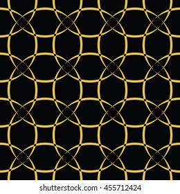 Abstract seamless pattern of black and gold color for wallpapers and background. Seamless line geometric background .Straight Lines Background.