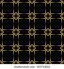 Abstract seamless pattern of black and gold color for wallpapers and background. Seamless line geometric background .Straight Lines Background.