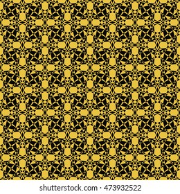  Abstract seamless pattern of Black and Gold color for wallpapers and background.
