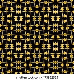  Abstract seamless pattern of Black and Gold color for wallpapers and background.
