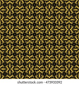  Abstract seamless pattern of Black and Gold color for wallpapers and background.