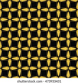  Abstract seamless pattern of Black and Gold color for wallpapers and background.