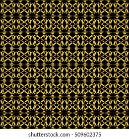 Abstract seamless pattern of black and gold color for wallpapers and background. Seamless line geometric background . Straight Lines Background
