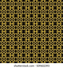 Abstract seamless pattern of black and gold color for wallpapers and background. Seamless line geometric background . Straight Lines Background
