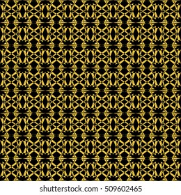 Abstract seamless pattern of black and gold color for wallpapers and background. Seamless line geometric background . Straight Lines Background
