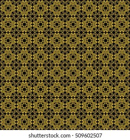 Abstract seamless pattern of black and gold color for wallpapers and background. Seamless line geometric background . Straight Lines Background
