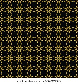 Abstract seamless pattern of black and gold color for wallpapers and background. Seamless line geometric background . Straight Lines Background
