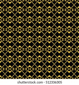 Abstract seamless pattern of black and gold color for wallpapers and background. Seamless line geometric background . Straight Lines Background
