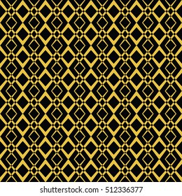 Abstract seamless pattern of black and gold color for wallpapers and background. Seamless line geometric background . Straight Lines Background
