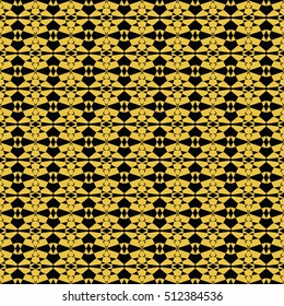 Abstract seamless pattern of black and gold color for wallpapers and background. Seamless line geometric background .Straight Lines Background.