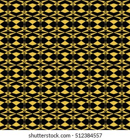 Abstract seamless pattern of black and gold color for wallpapers and background. Seamless line geometric background .Straight Lines Background.