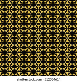 Abstract seamless pattern of black and gold color for wallpapers and background. Seamless line geometric background .Straight Lines Background.
