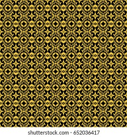 Abstract seamless pattern of black and gold color for wallpapers and background.