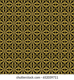 Abstract seamless pattern of black and gold color for wallpapers and background.
