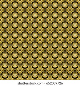Abstract seamless pattern of black and gold color for wallpapers and background.