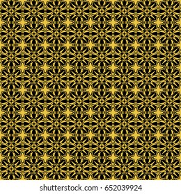 Abstract seamless pattern of black and gold color for wallpapers and background.