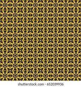 Abstract seamless pattern of black and gold color for wallpapers and background.
