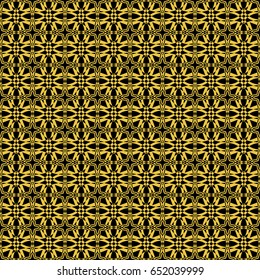 Abstract seamless pattern of black and gold color for wallpapers and background.