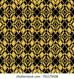 Abstract seamless pattern of black and gold color for wallpapers and background. 