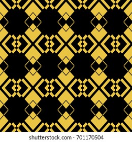 Abstract seamless pattern of black and gold color for wallpapers and background. 