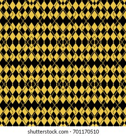 Abstract seamless pattern of black and gold color for wallpapers and background. 