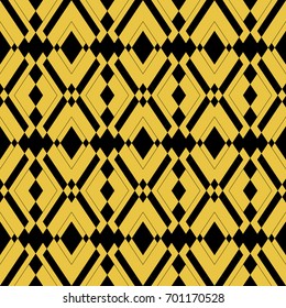 Abstract seamless pattern of black and gold color for wallpapers and background. 