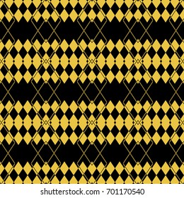 Abstract seamless pattern of black and gold color for wallpapers and background. 