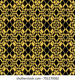 Abstract seamless pattern of black and gold color for wallpapers and background. 